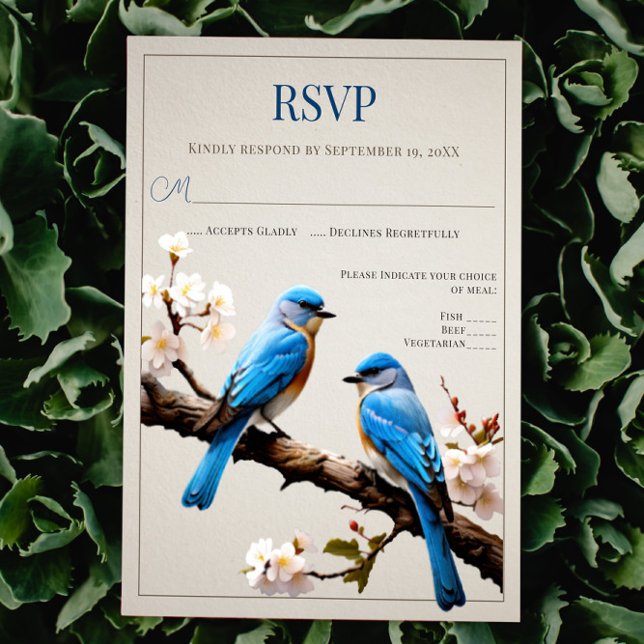 Spring Bluebirds Wedding RSVP Card (Spring Bluebirds Wedding RSVP)