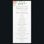 Spring Blush and Peach Watercolor Floral Program Programme<br><div class="desc">Elegant,  simple layout with watercolor spring flowers and eucalyptus.</div>
