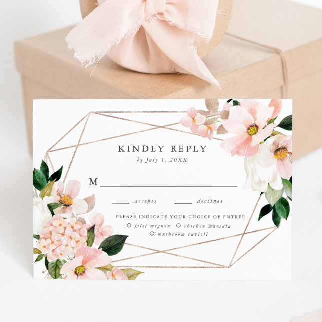 Spring Blush Floral Meal Choice RSVP Card (Creator Uploaded)