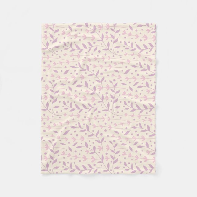 Spring Blush Meadow Branches Fleece Blanket (Front)