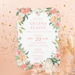 Spring Blush Peach Watercolor Floral Bat Mitzvah<br><div class="desc">Spring pinks and peaches watercolor florals with a light background. Customise to change the text and background colour for your event.</div>