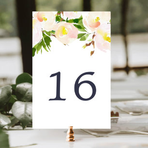 Spring Blush Table Number Card