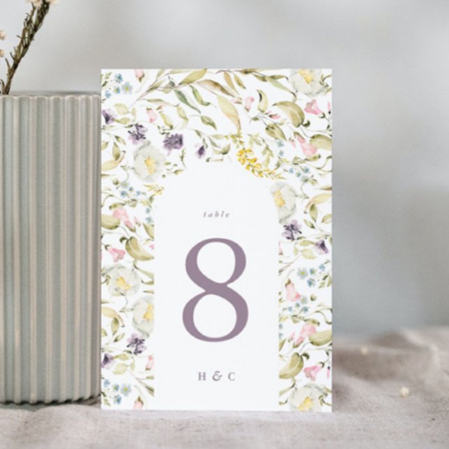 Spring Boho Wildflower Pampas Wedding Table Number (Creator Uploaded)