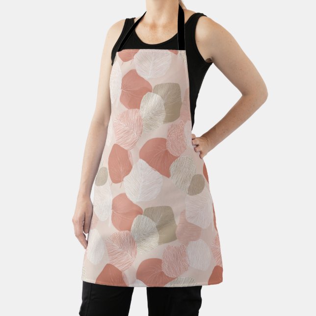 Spring Botanical Blush Sage All-Over Print Apron (Insitu)