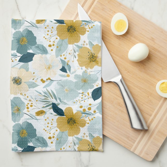 Spring Botanical Floral  Kitchen Towels (Quarter Fold)