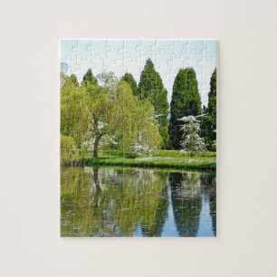 Spring botanical garden and pond jigsaw puzzle