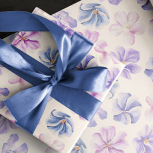 Spring Botanical Pink & Purple Flowers Wrapping Paper