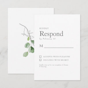 Spring Botanical White Wedding RSVP Card