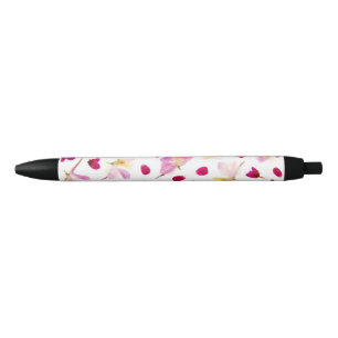 Spring Botanical Wildflowers Petal Blossoms Black Ink Pen