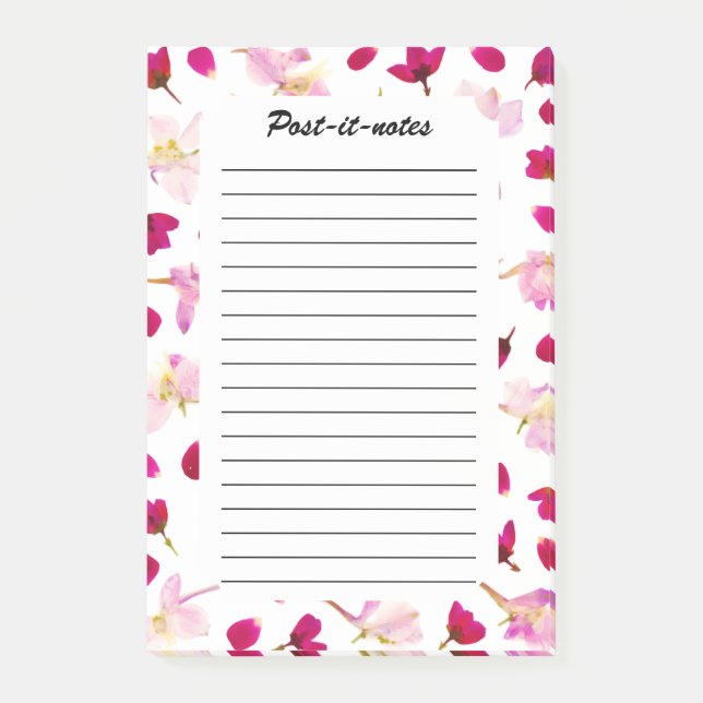 Spring Botanical Wildflowers Petal Blossoms Post-it Notes (Front)