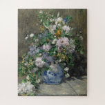 Spring Bouquet by Auguste Renoir Jigsaw Puzzle<br><div class="desc">Spring Bouquet. Original artwork by French Impressionist artist Pierre-Auguste Renoir (1841-1919). The fine art painting depicts flowers spilling over into the lower left-hand corner in joyous profusion, with an asymmetry as free and as wild as nature. To the right of the vase, Renoir has developed a heavy shadow area, rich...</div>