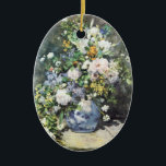 Spring Bouquet by Pierre Renoir, Vintage Flowers Ceramic Tree Decoration<br><div class="desc">Spring Bouquet (1866) by Pierre Renoir is a vintage floral fine art still life impressionism painting. A bouquet of beautiful blooming spring flowers from the garden in a blue vase. About the artist: Pierre-Auguste Renoir (1841-1919) was a leading painter in the development of the Impressionist style. Renoir's paintings are noteable...</div>
