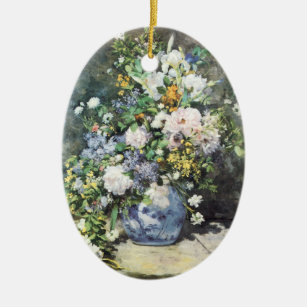 Spring Bouquet by Pierre Renoir, Vintage Flowers Ceramic Tree Decoration