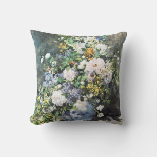Spring Bouquet by Pierre Renoir, Vintage Flowers Cushion