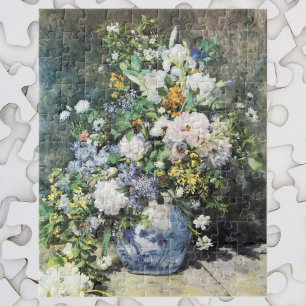 Spring Bouquet by Pierre Renoir, Vintage Flowers Jigsaw Puzzle