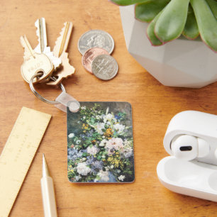Spring Bouquet by Pierre Renoir, Vintage Flowers Key Ring