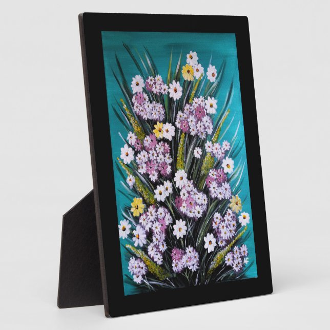 Spring Bouquet Painting by Alfred Fox Plaque (Side)