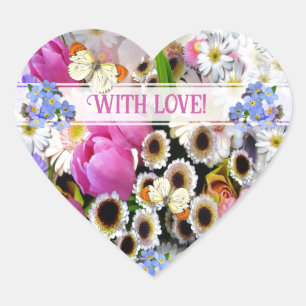 Spring Bouquet  With Love Heart Sticker