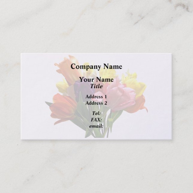 Spring Bouquet With Tulips and Daffo Business Card (Front)