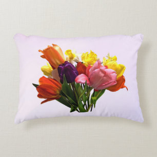 Spring Bouquet With Tulips and Daffodil Pillow