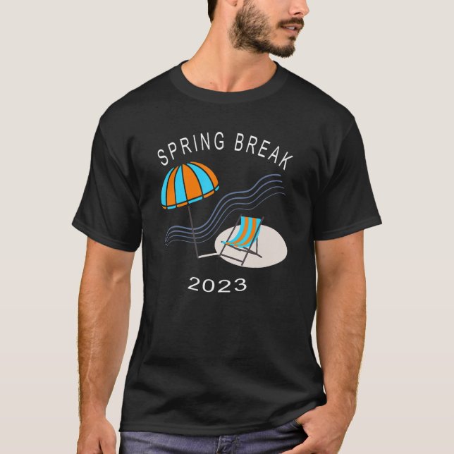 Spring Break 2023 Beach Chair Umbrella Artwork T-Shirt (Front)