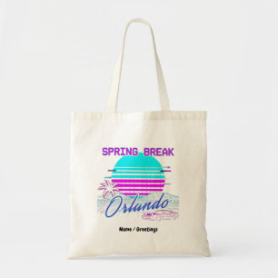 Spring Break 2026 Orlando After Dark Retro Synth Tote Bag