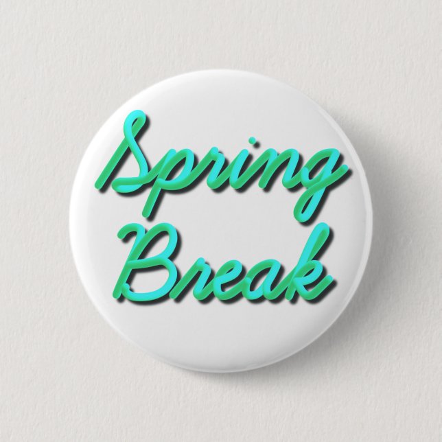 Spring Break 3D 6 Cm Round Badge (Front)