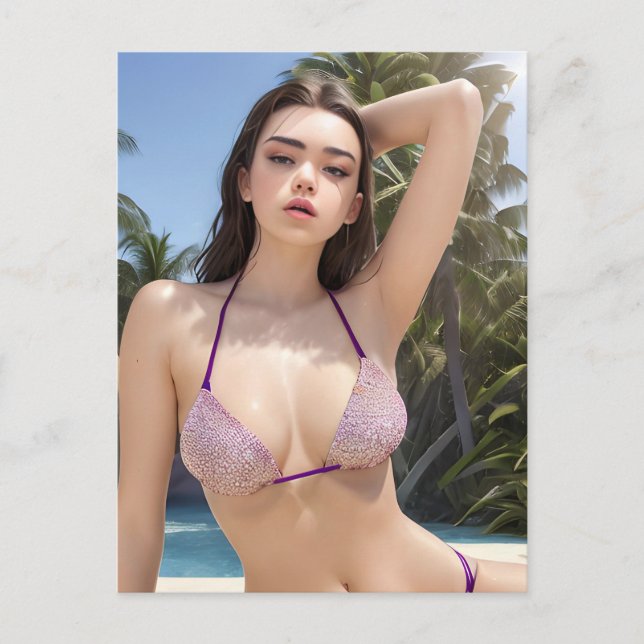 Spring Break Bikini Model Postcard (Front)