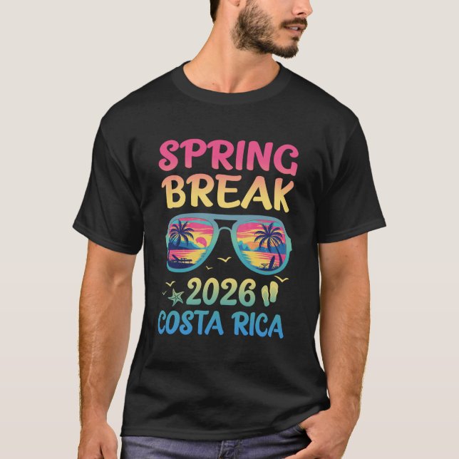 Spring Break Costa Rica 2026 Vacation Trip Sunglas T-Shirt (Front)