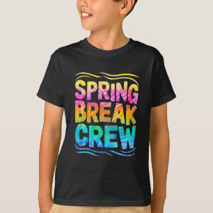 Spring Break Crew Retro Groovy 2025 Kids Boys Girl T-Shirt