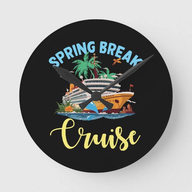 Spring Break Cruise Round Clock (Front)