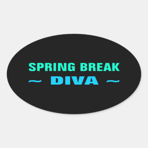 SPRING BREAK DIVA stickers (4, oval)