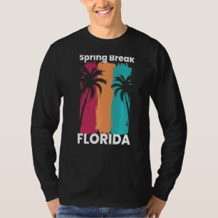 Spring Break Florida Beach  Vintage Sunset Palm Tr T-Shirt