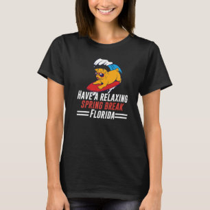 Spring Break Florida Vacation Relaxing Surf Dog T-Shirt