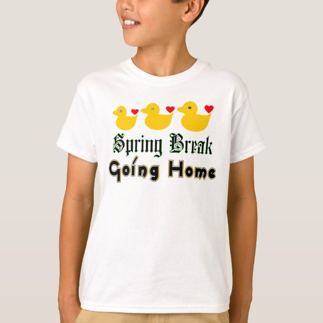 ♫♥Spring Break-Going Home Ducks Kids' Ringer Tee♥♪ T-Shirt (Front)