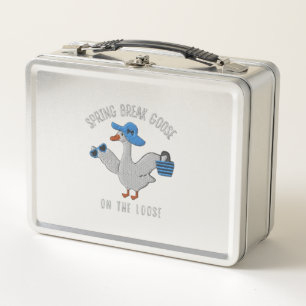 Spring Break Goose On The Loose Metal Lunch Box