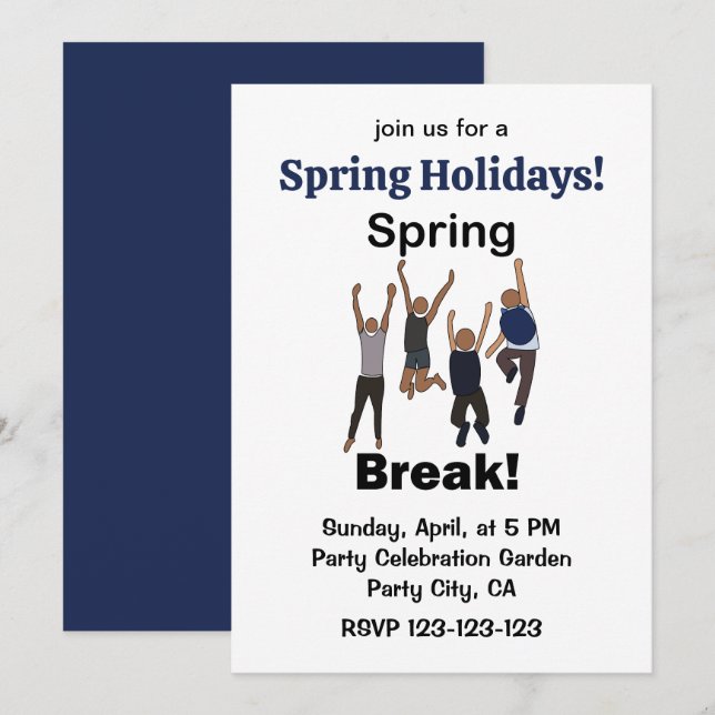 Spring Break Holidays Friendship  Invitation (Front/Back)
