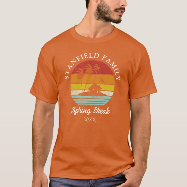 Spring Break Palm Trees Matching Family Custom T-Shirt (Front)