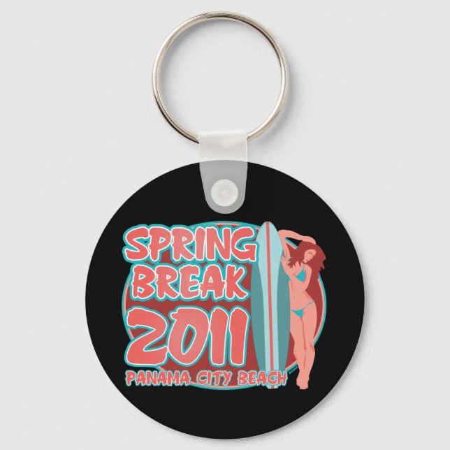 Spring Break Panama City Beach Key Ring (Front)