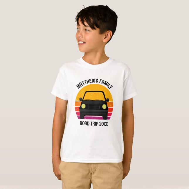 Spring Break Road Trip Sunset Custom Kids T-Shirt (Front Full)