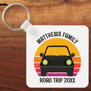 Spring Break Road Trip Sunset Customized Key Ring