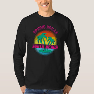 Spring Break South Beach Sunset Vintage Matching W T-Shirt