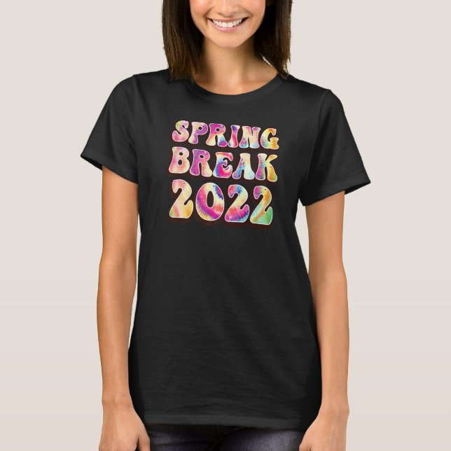 Spring break Squad Beach Colourful Tie Dye Spring  T-Shirt (Front)