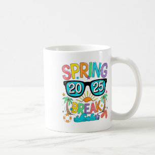 Spring Break Squad Crew Vintage 2025 Beach Palm Fa Coffee Mug