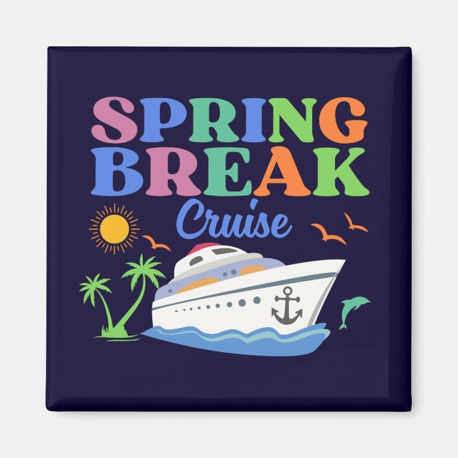 Spring Break Vacation Men's Basic T-Shirt Magnet (Front)