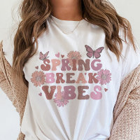 Spring Break Vibes Retro Floral Trendy Butterfly
