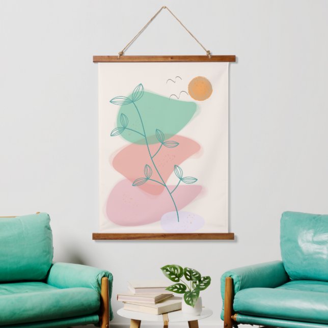 Spring breeze Wood Topped Wall Tapestry (Living Room)