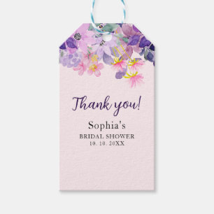 Spring Bridal shower with wildflowers Purple Color Gift Tags