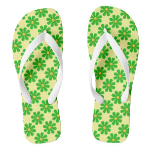 Spring bright green flowers jandals