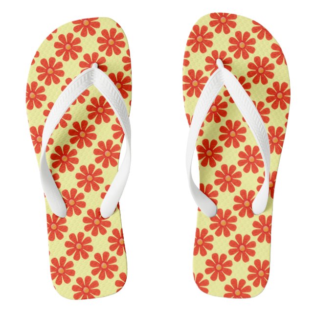 Spring bright red flowers jandals (Footbed)